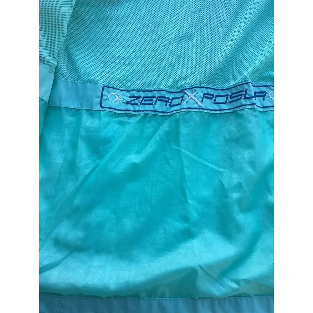 ZeroXposur Women's Aqua‎ Blue Hooded Rain Jacket Windbreaker Size S